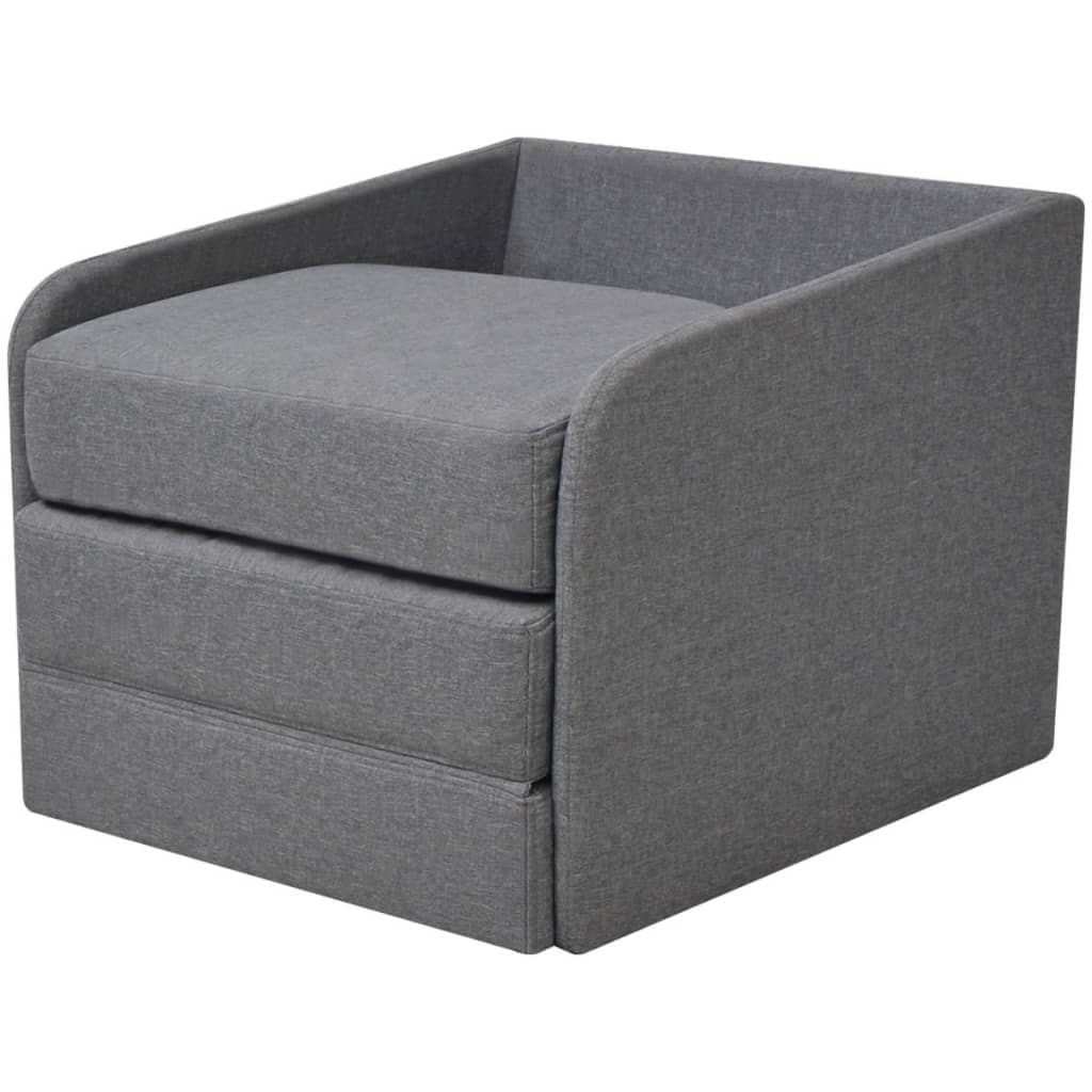 Fauteuil convertible gris clair tissu - XIOS