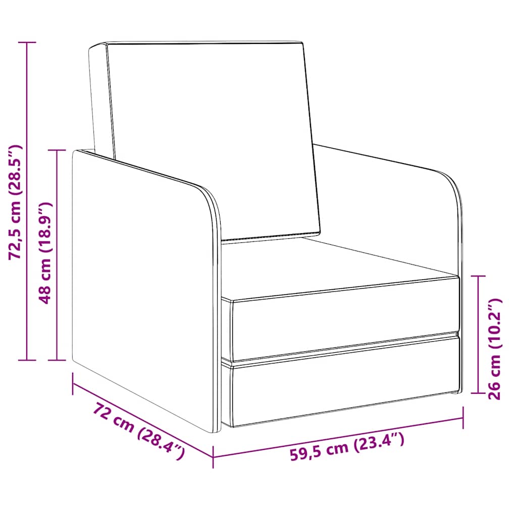 Fauteuil convertible gris clair tissu