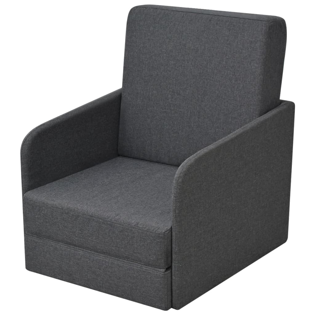Fauteuil convertible gris foncé tissu - XIOS