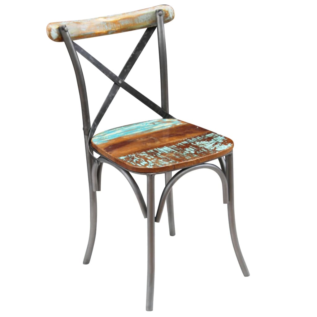 Chaises à manger lot de 2 bois de récupération solide - XIOS