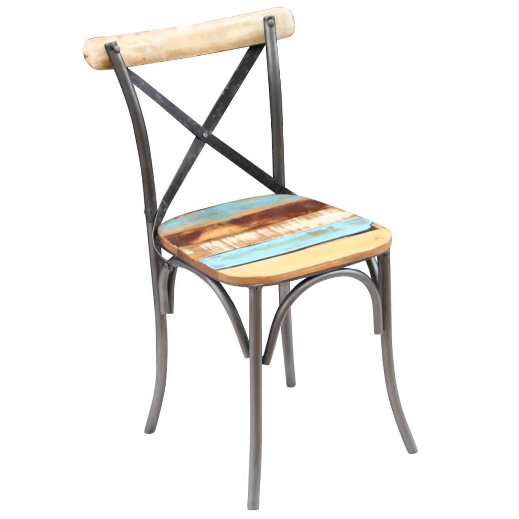 Chaises à manger lot de 2 bois de récupération solide - XIOS