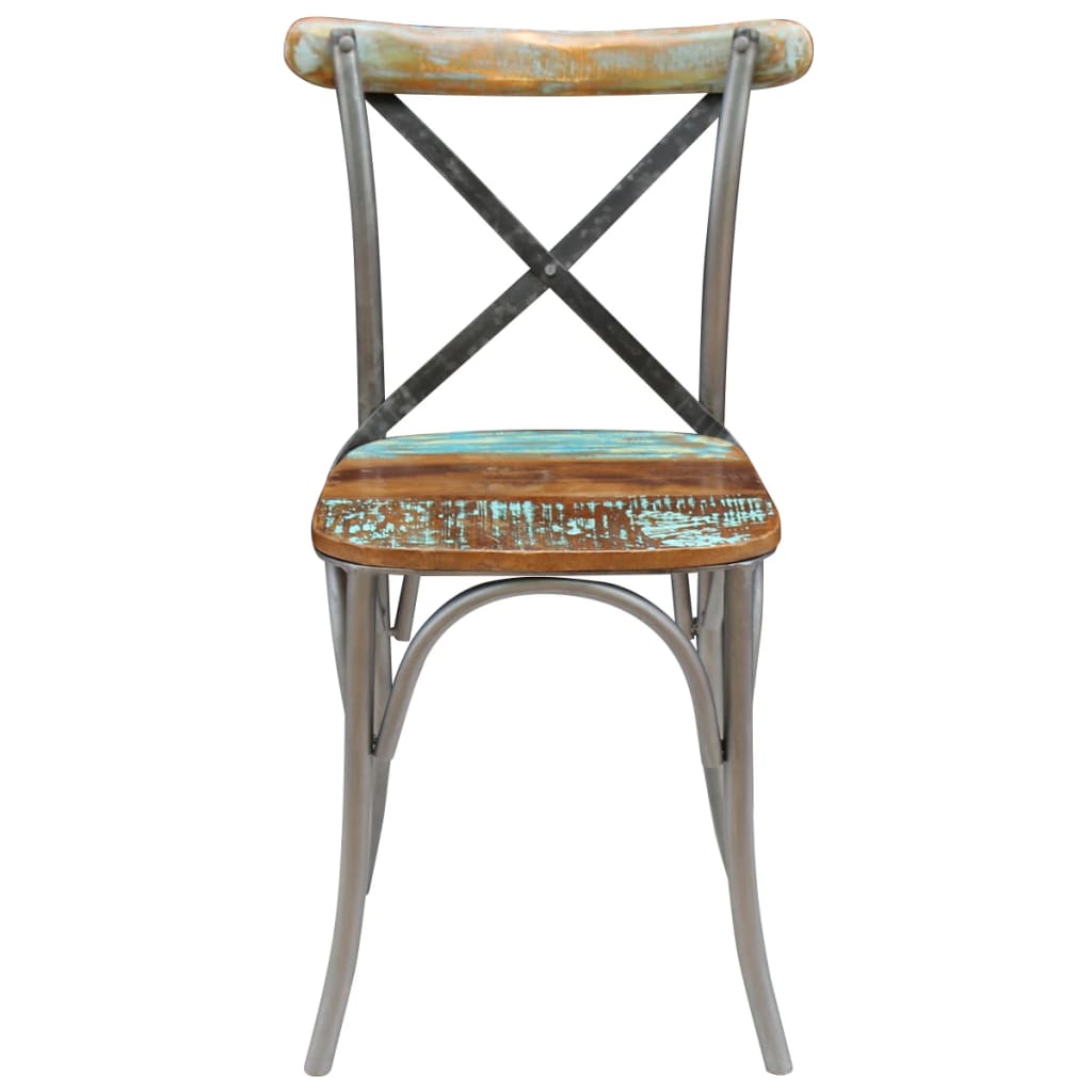 Chaises à manger lot de 2 bois de récupération solide - XIOS