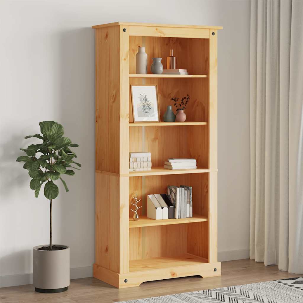 Bibliothèque 5 niveaux Gamme Corona Pin mexicain 80x40x170 cm - XIOS