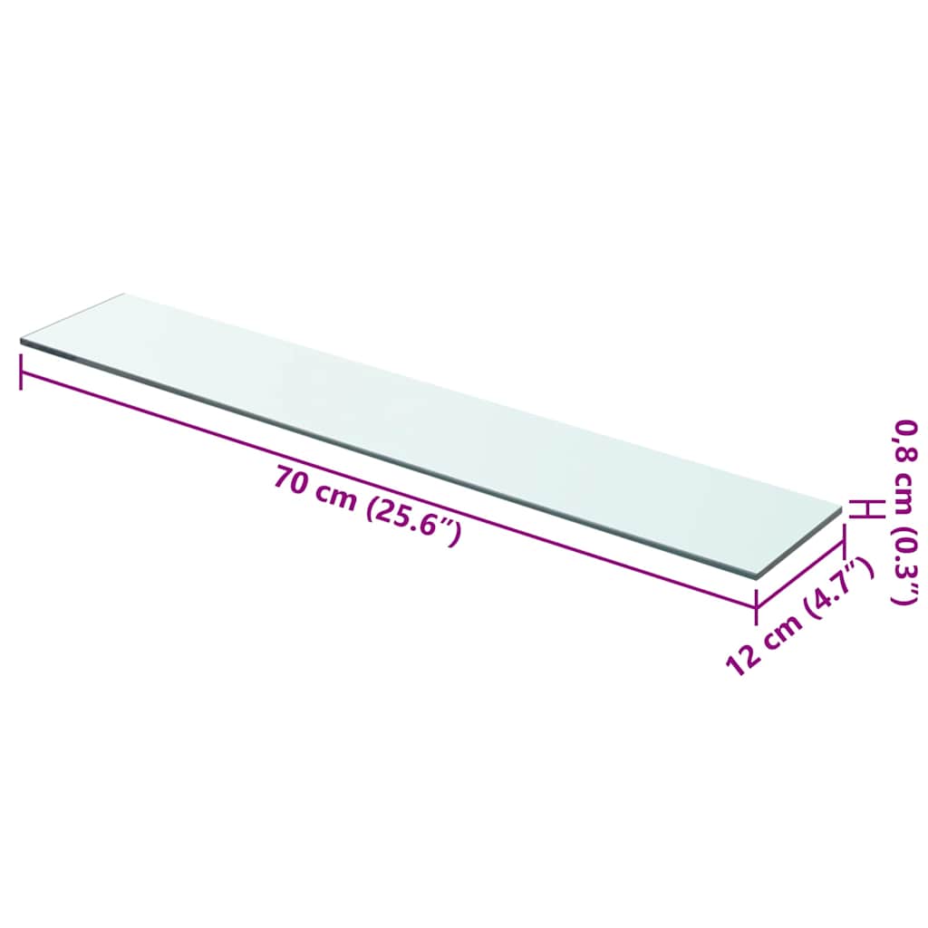 Panneau pour étagère Verre transparent 70 x 12 cm - XIOS