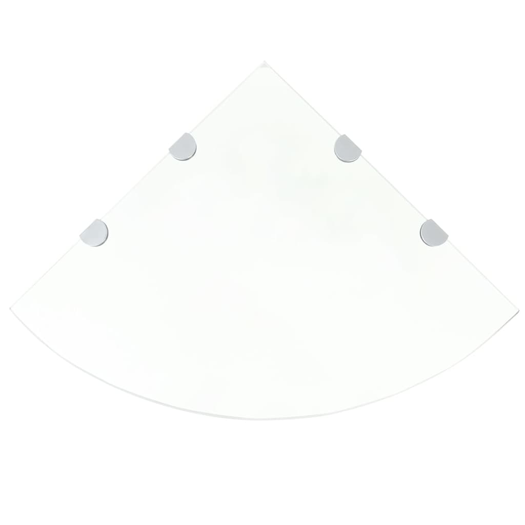 Étagère de coin et supports chromés Verre transparent 45x45 cm - XIOS