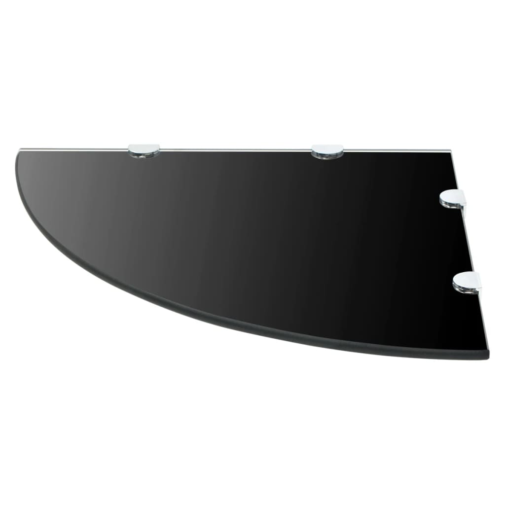 Étagère de coin avec supports chromés Verre Noir 45 x 45 cm - XIOS