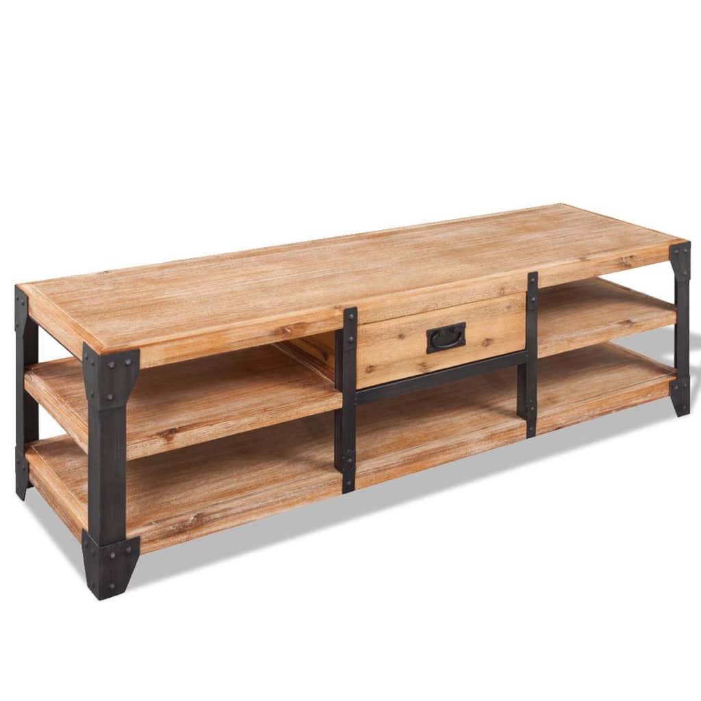 Meuble TV 140x40x45 cm bois d'acacia massif - XIOS