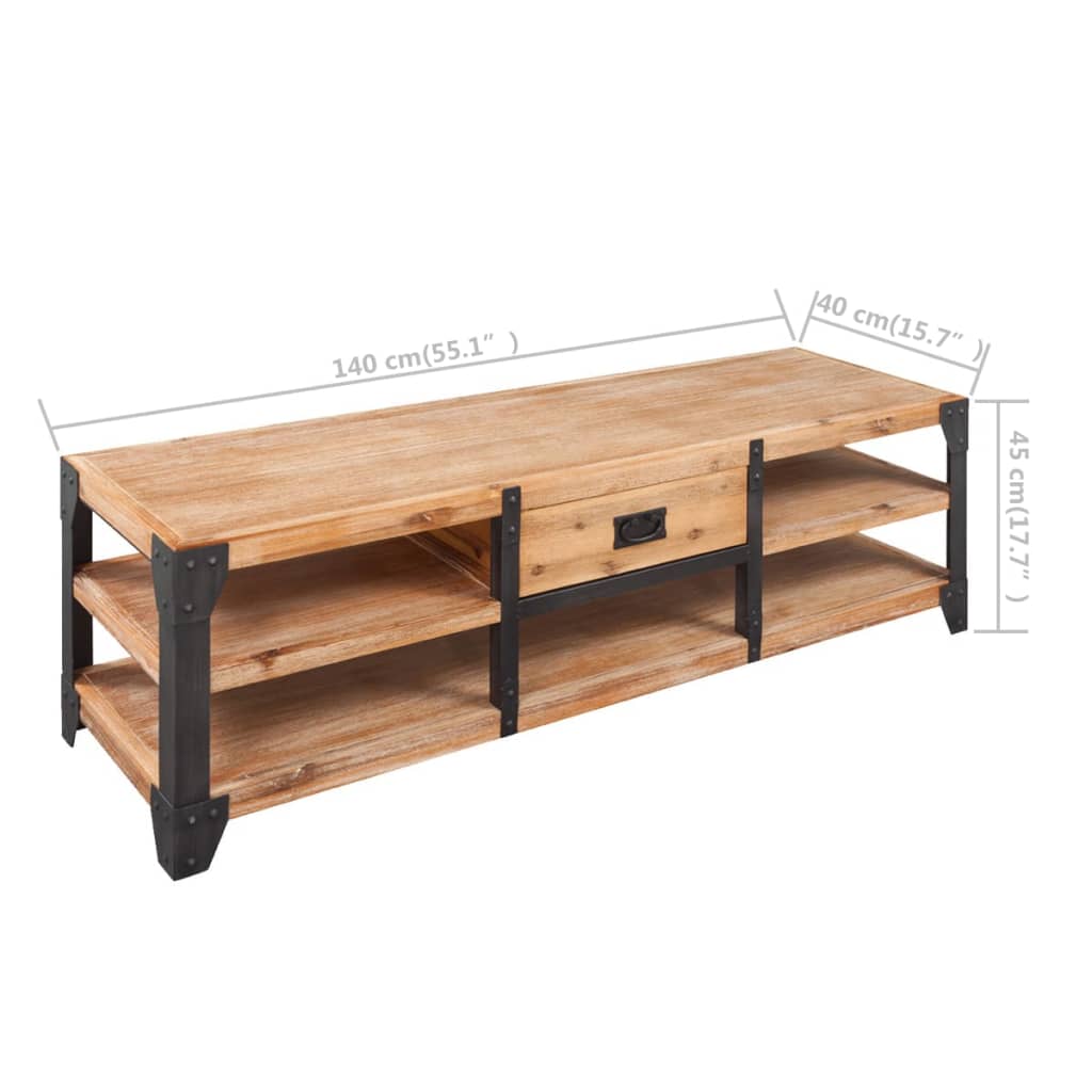 Meuble TV 140x40x45 cm bois d'acacia massif - XIOS