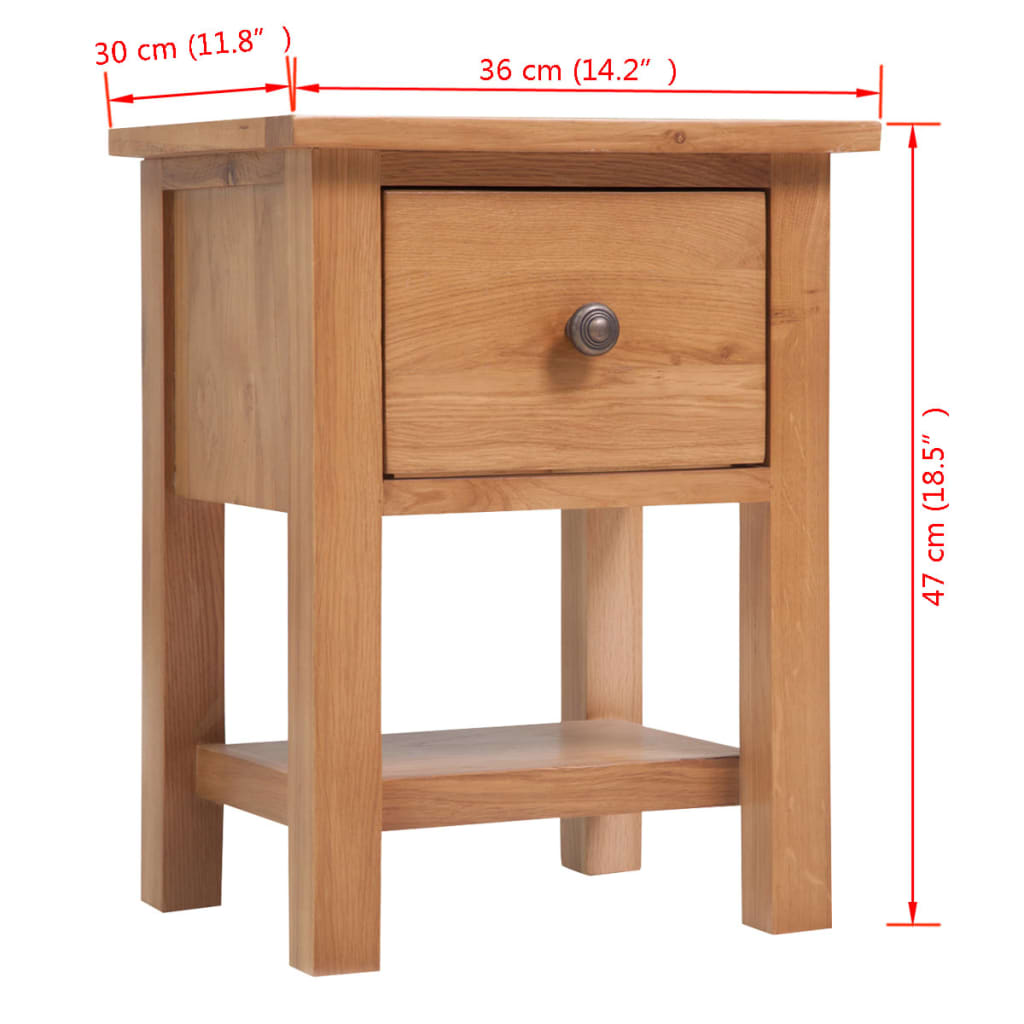 Table de chevet 36x30x47 cm Bois de chêne massif - XIOS
