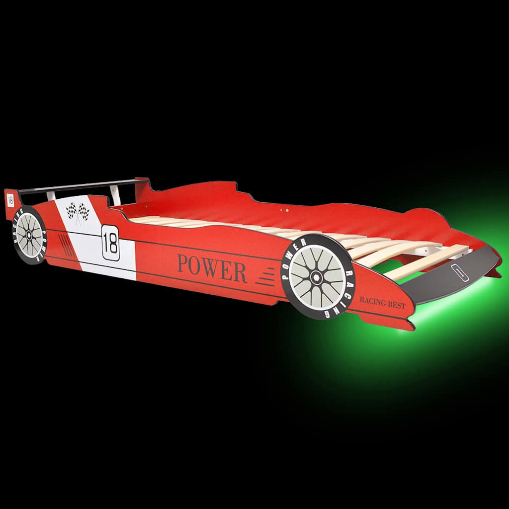 Lit voiture de course pour enfants avec LED 90 x 200 cm Rouge - XIOS