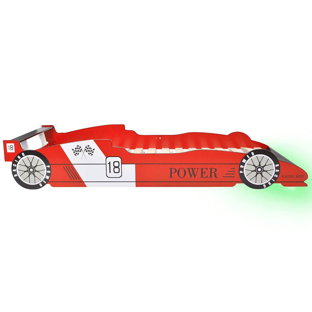 Lit voiture de course pour enfants avec LED 90 x 200 cm Rouge - XIOS