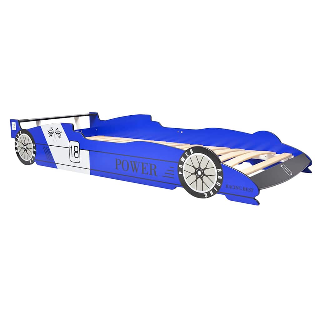 Lit voiture de course pour enfants avec LED 90 x 200 cm Bleu - XIOS
