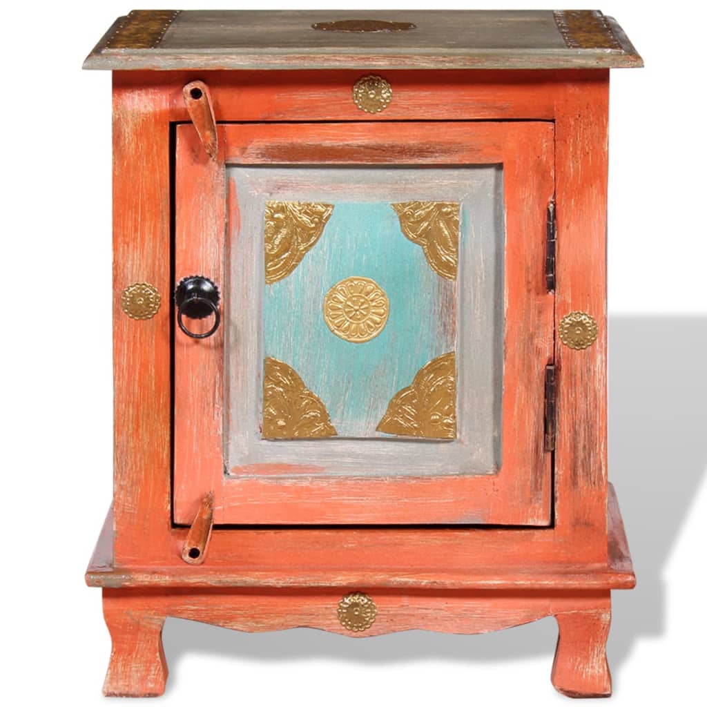 Table de chevet Bois de manguier massif Orange - XIOS