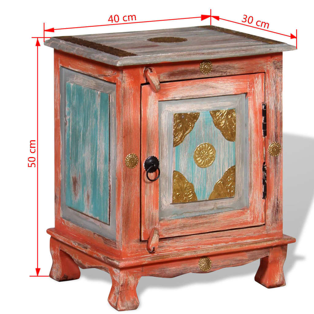 Table de chevet Bois de manguier massif Orange - XIOS