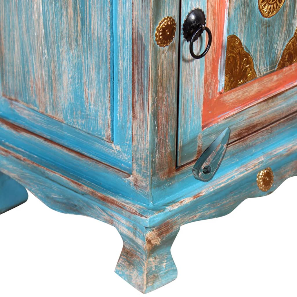 Table de chevet Bois de manguier massif Bleu - XIOS