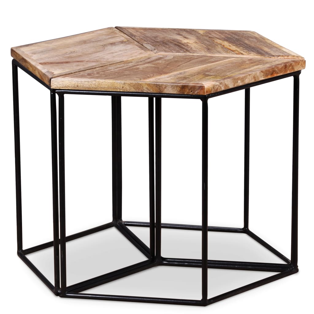 Table basse Bois de manguier massif 56x48x40 cm - XIOS
