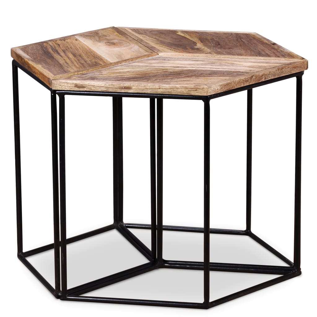 Table basse Bois de manguier massif 56x48x40 cm - XIOS