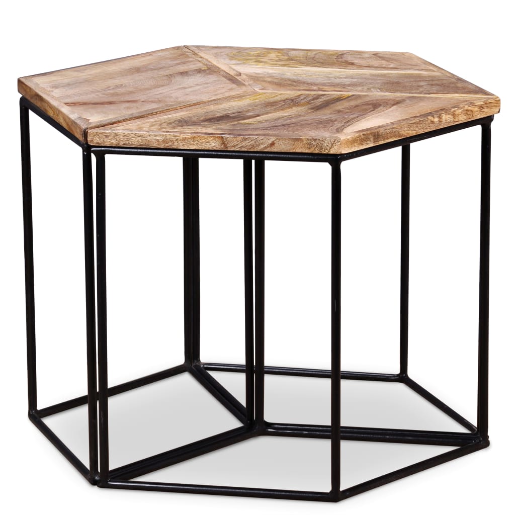 Table basse Bois de manguier massif 56x48x40 cm - XIOS