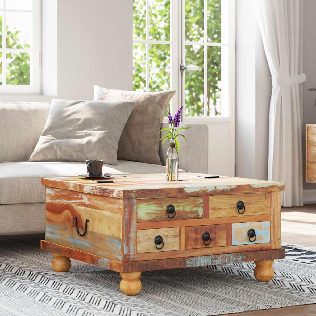 Table basse Bois de récupération 70 x 70 x 38 cm - XIOS