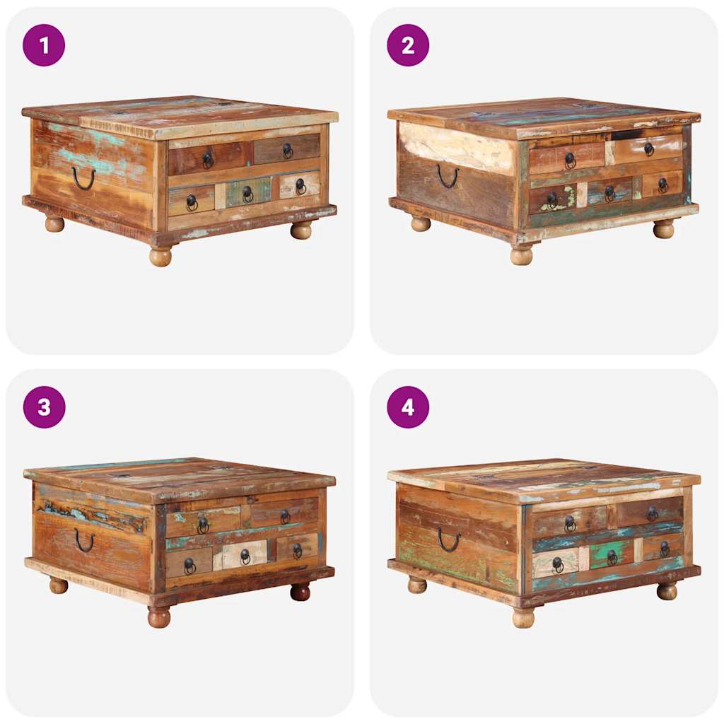 Table basse Bois de récupération 70 x 70 x 38 cm - XIOS