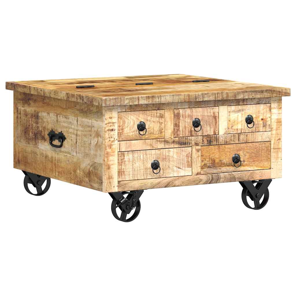 Table basse Bois de manguier brut 70 x 70 x 40 cm - XIOS