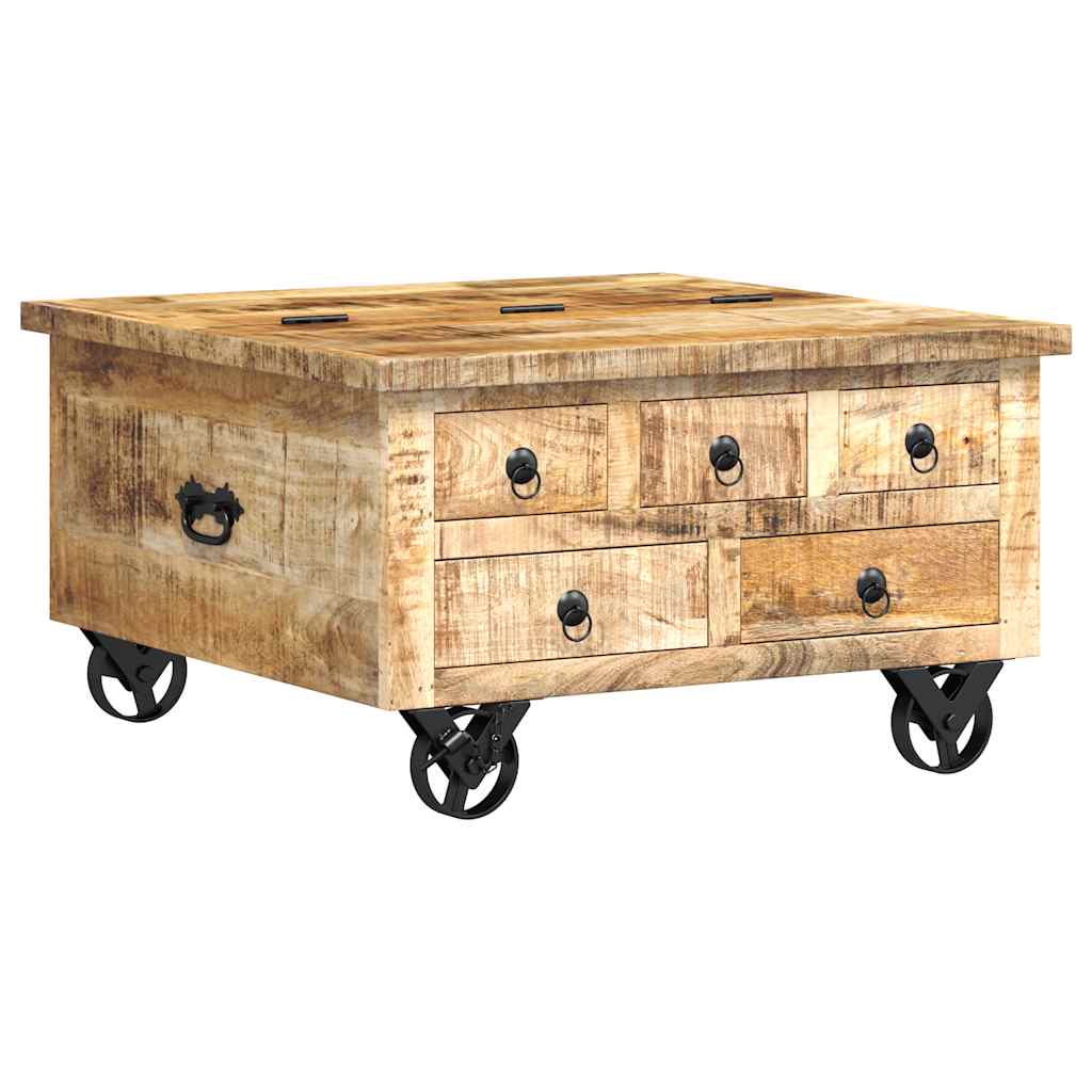 Table basse Bois de manguier brut 70 x 70 x 40 cm