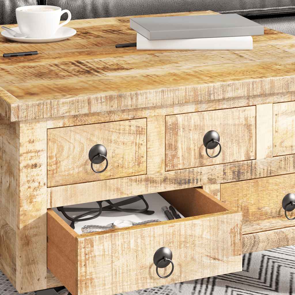 Table basse Bois de manguier brut 70 x 70 x 40 cm - XIOS
