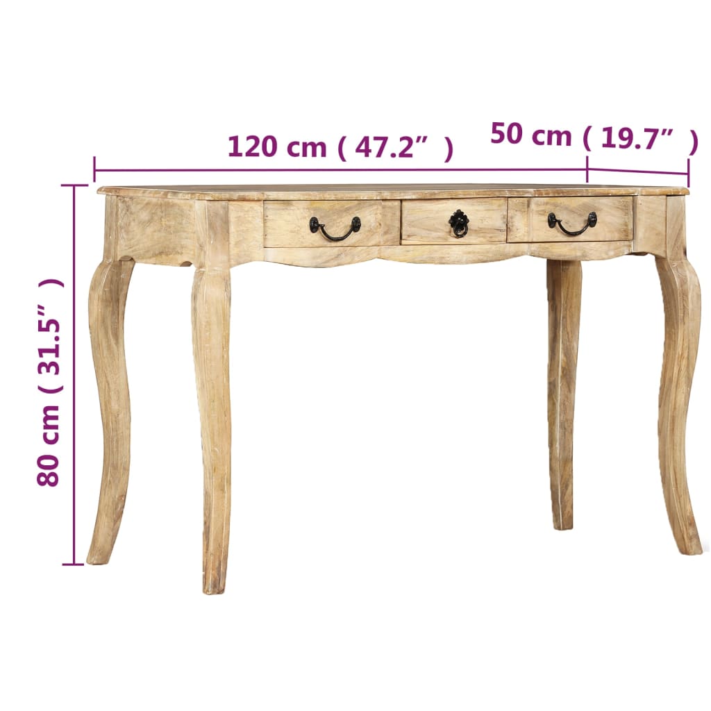Table console Bois de manguier massif 120 x 50 x 80 cm - XIOS