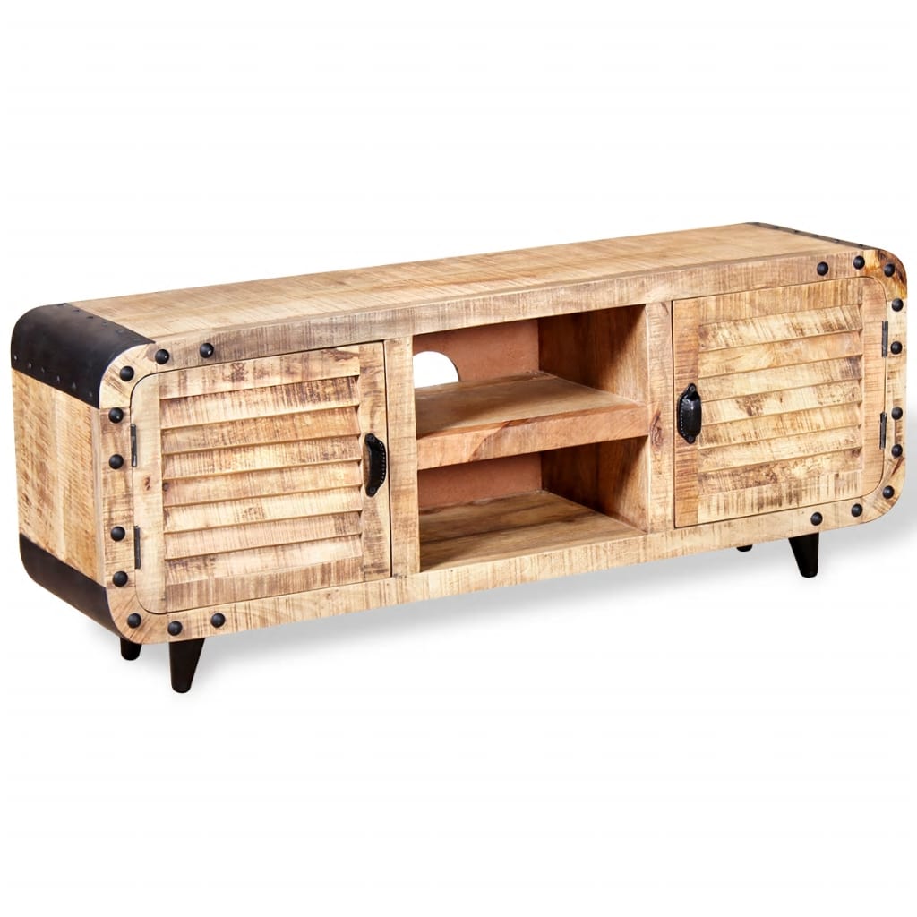 Meuble TV Bois de manguier massif 120x30x50 cm - XIOS