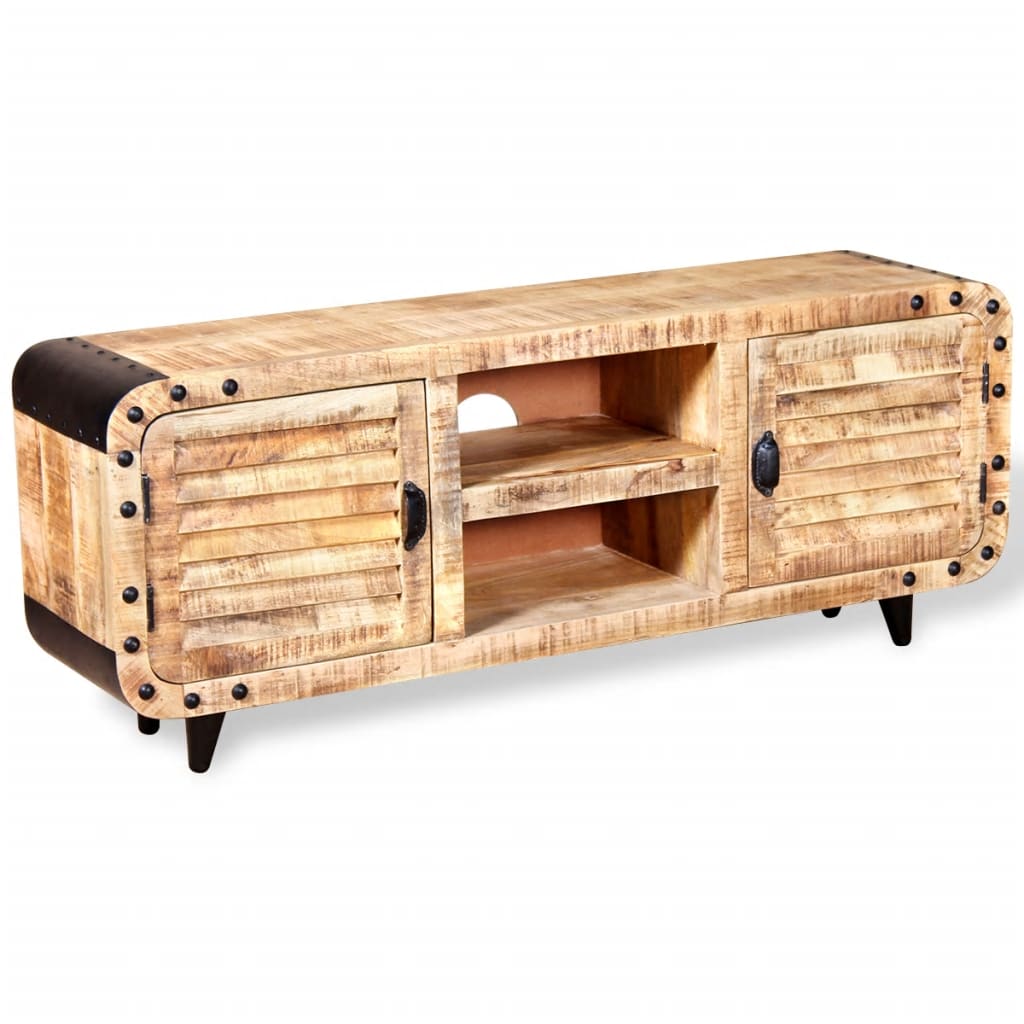Meuble TV Bois de manguier massif 120x30x50 cm - XIOS