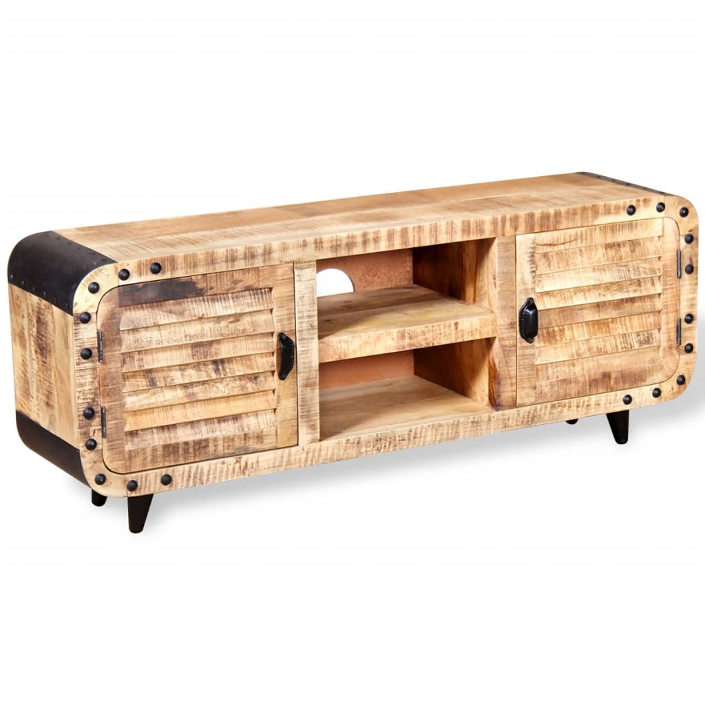 Meuble TV Bois de manguier massif 120x30x50 cm - XIOS