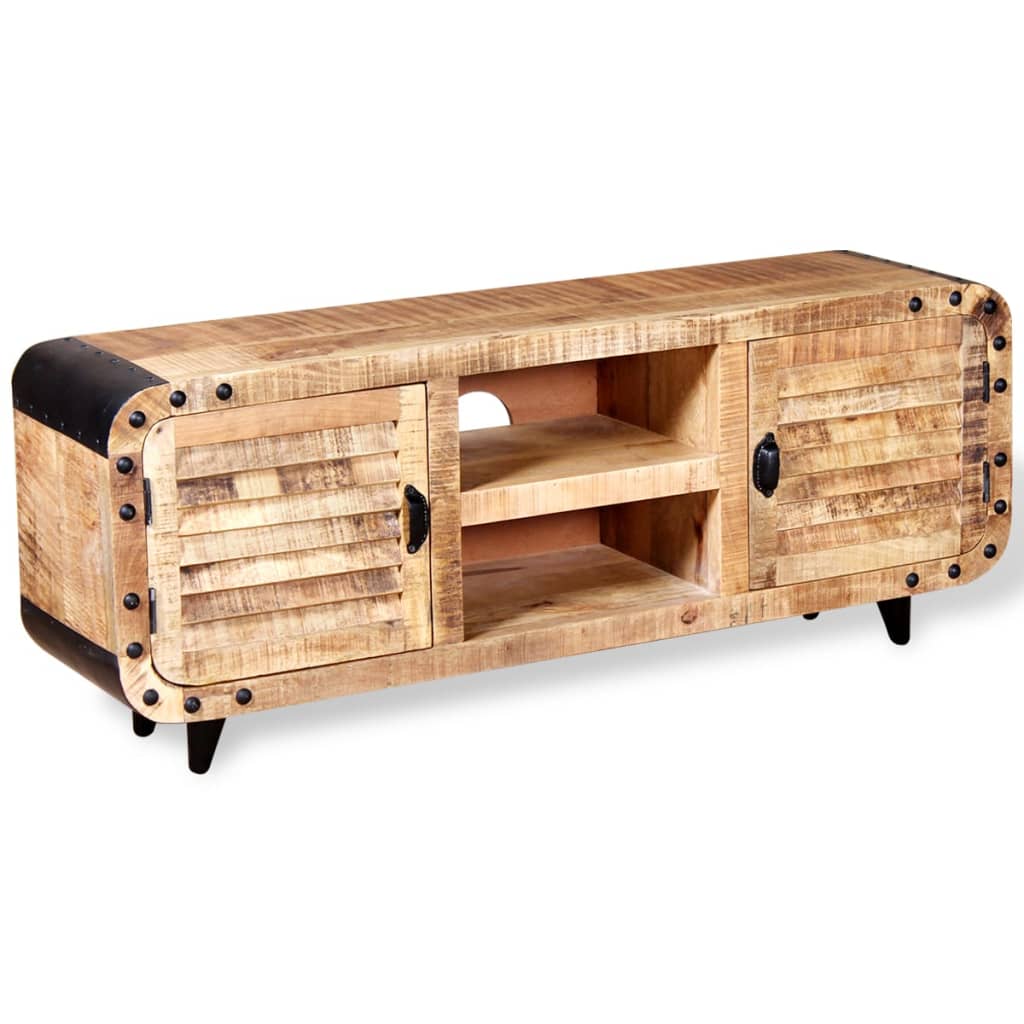 Meuble TV Bois de manguier massif 120x30x50 cm - XIOS