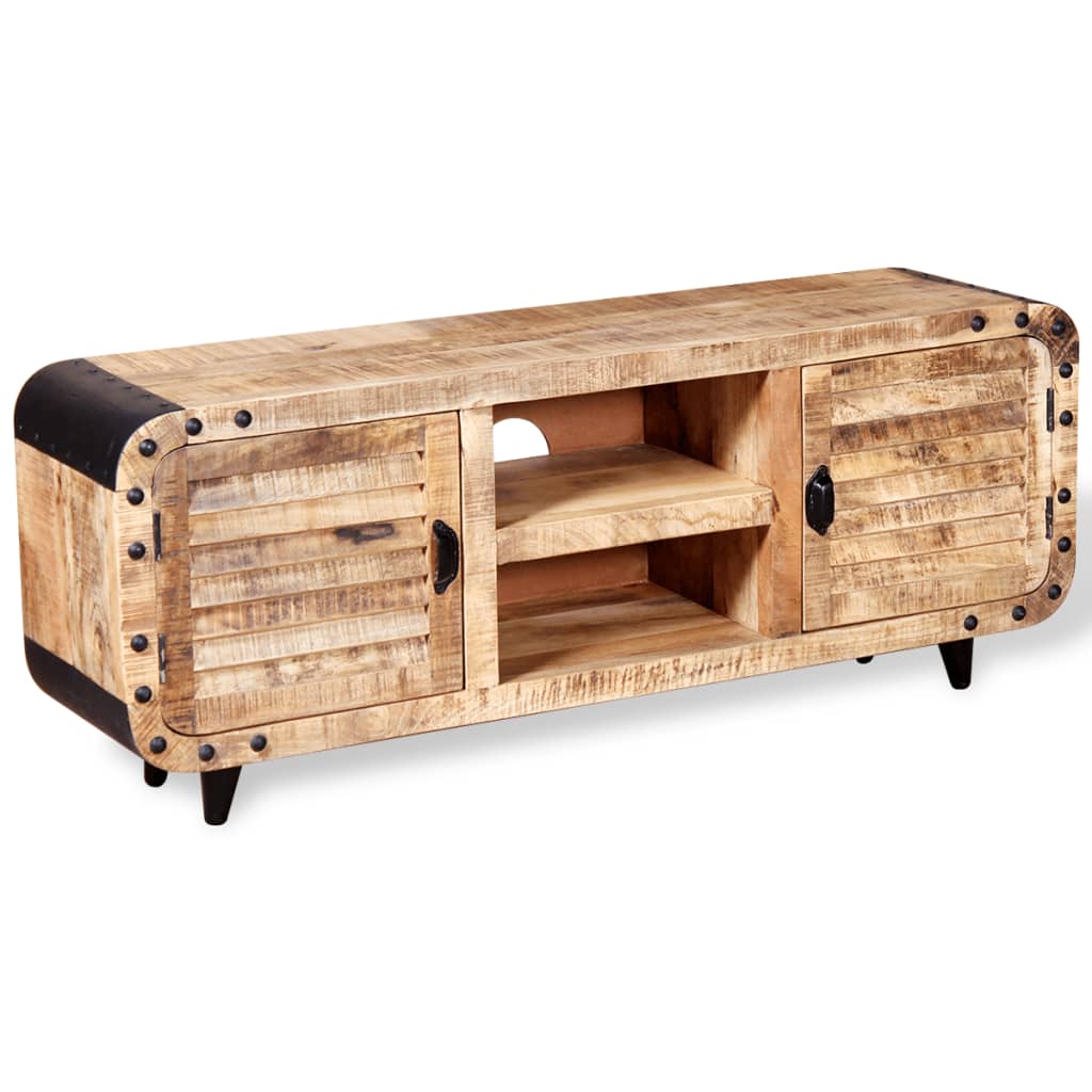 Meuble TV Bois de manguier massif 120x30x50 cm - XIOS
