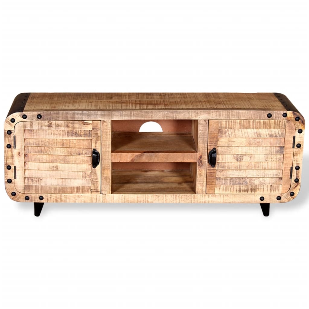Meuble TV Bois de manguier massif 120x30x50 cm - XIOS