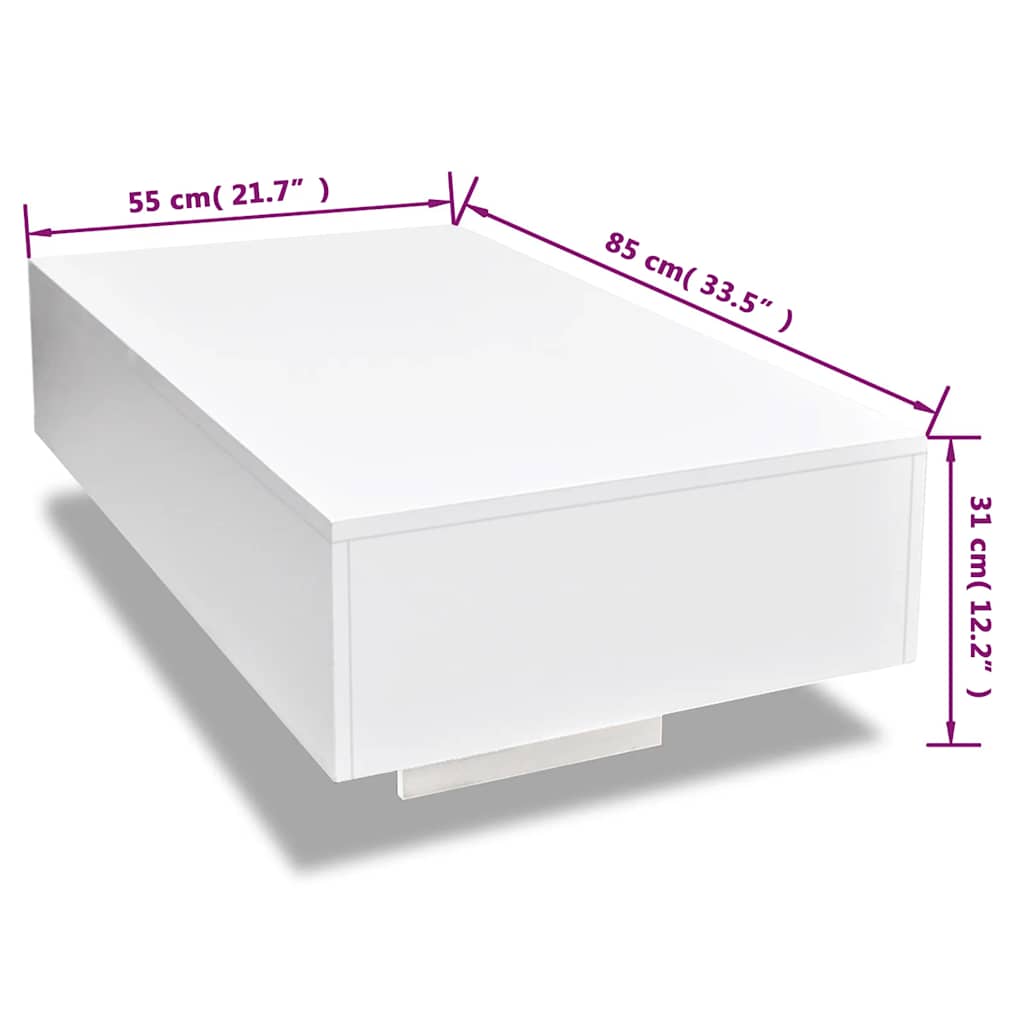 Table basse blanc brillant - XIOS