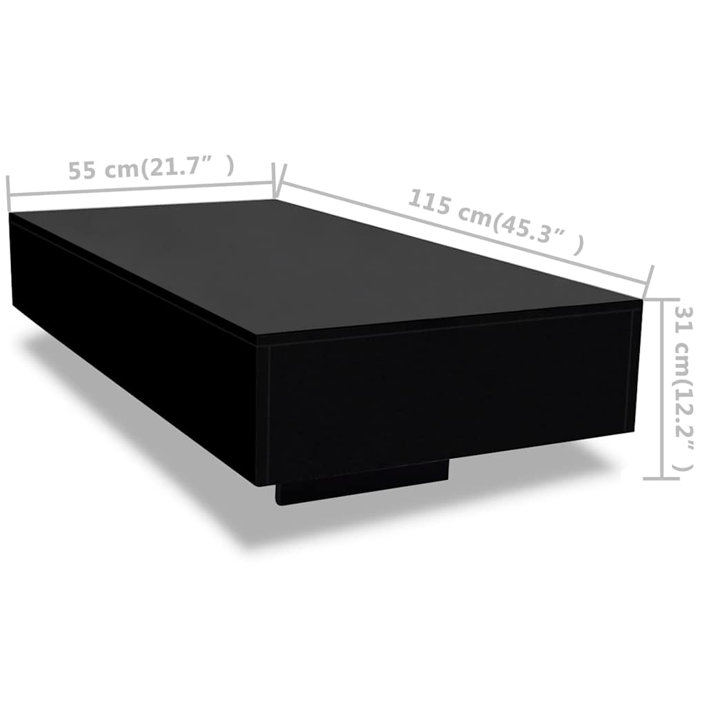 Table basse noir brillant - XIOS