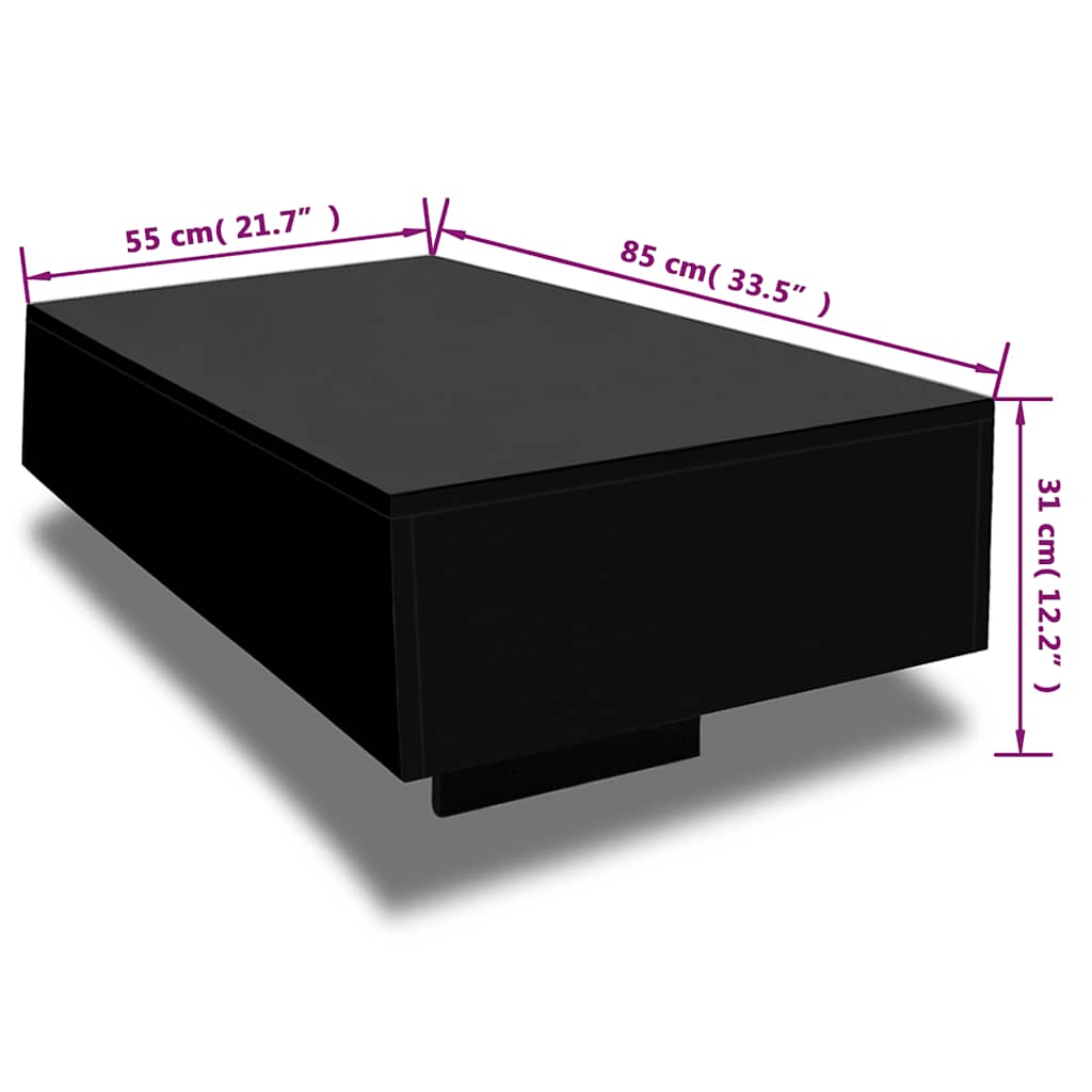 Table basse Haute brillance Noir - XIOS
