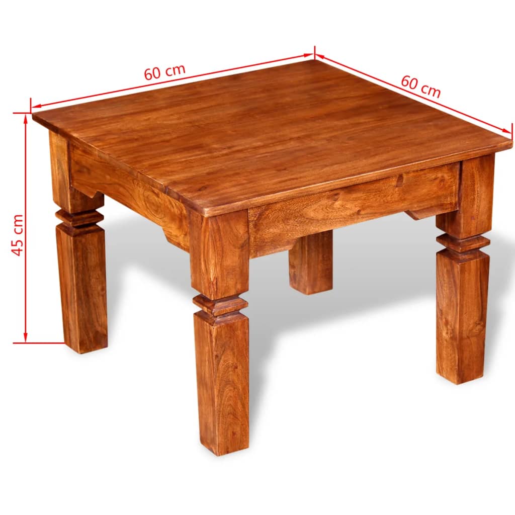 Table basse Bois massif 60x60x45 cm - XIOS