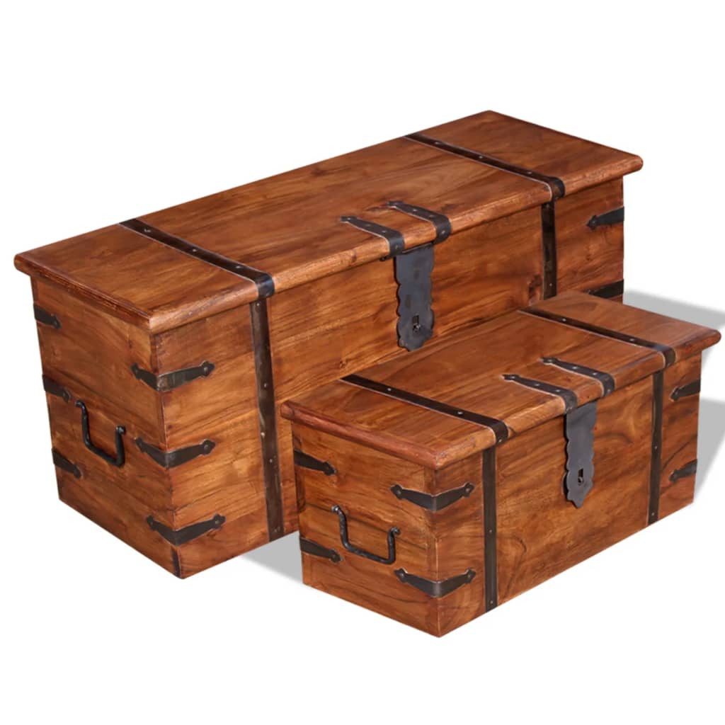 Ensemble de deux coffres de rangement Bois massif - XIOS