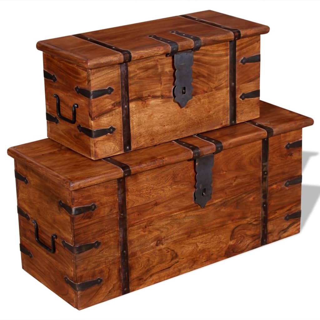 Ensemble de deux coffres de rangement Bois massif - XIOS