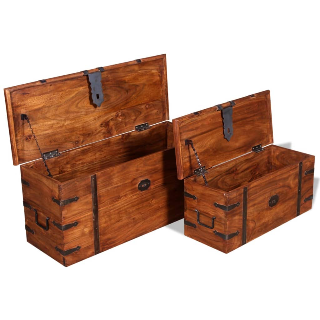 Ensemble de deux coffres de rangement Bois massif - XIOS