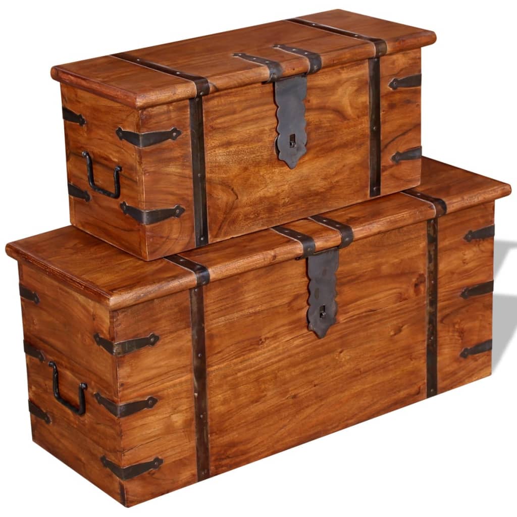 Ensemble de deux coffres de rangement Bois massif - XIOS