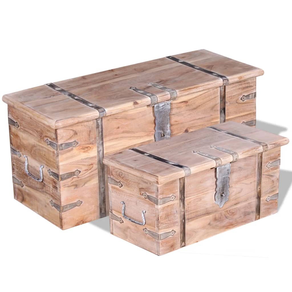 Ensemble de deux coffres de rangement Bois d'Acacia - XIOS