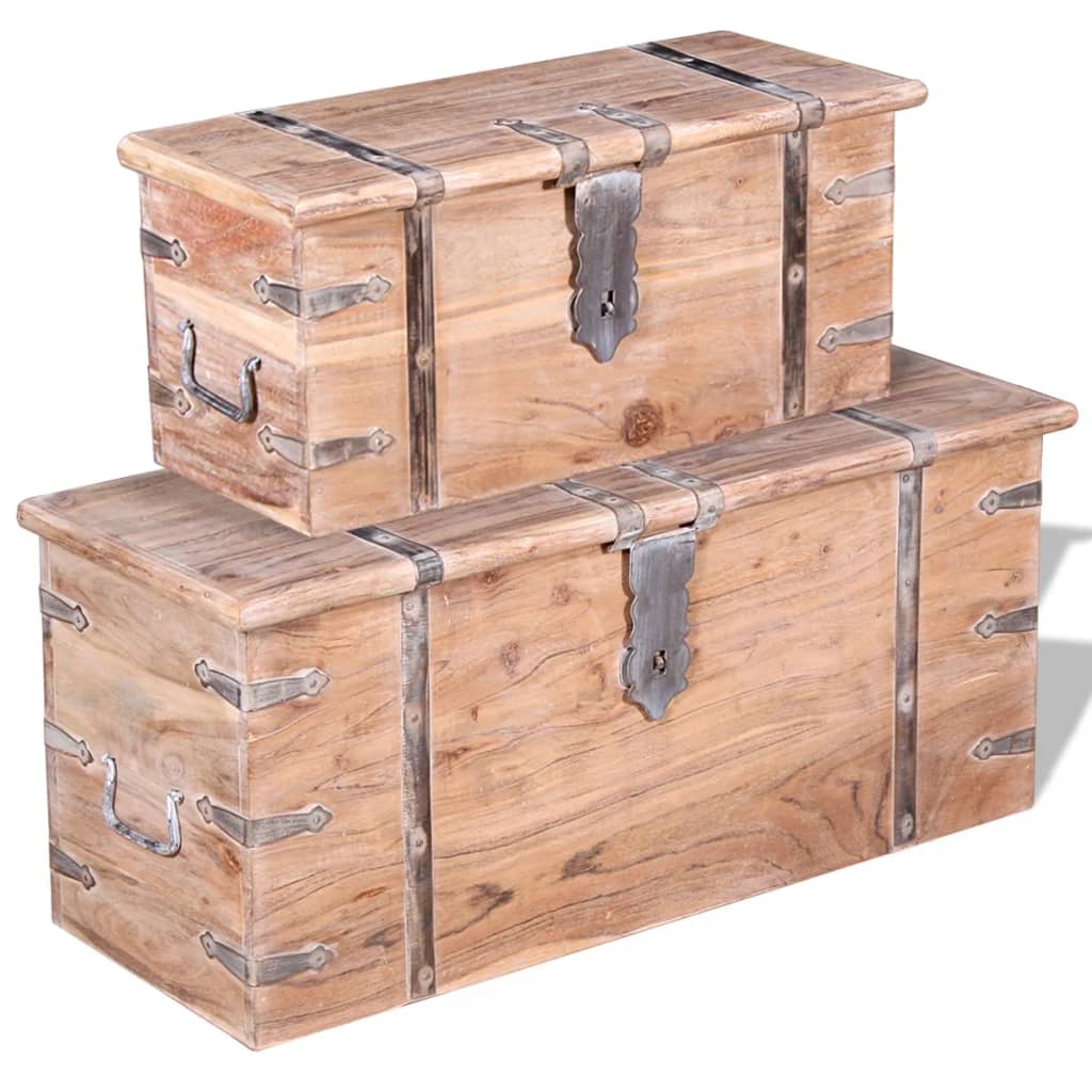 Ensemble de deux coffres de rangement Bois d'Acacia - XIOS