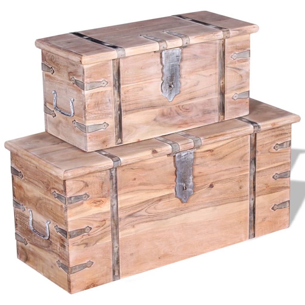 Ensemble de deux coffres de rangement Bois d'Acacia - XIOS