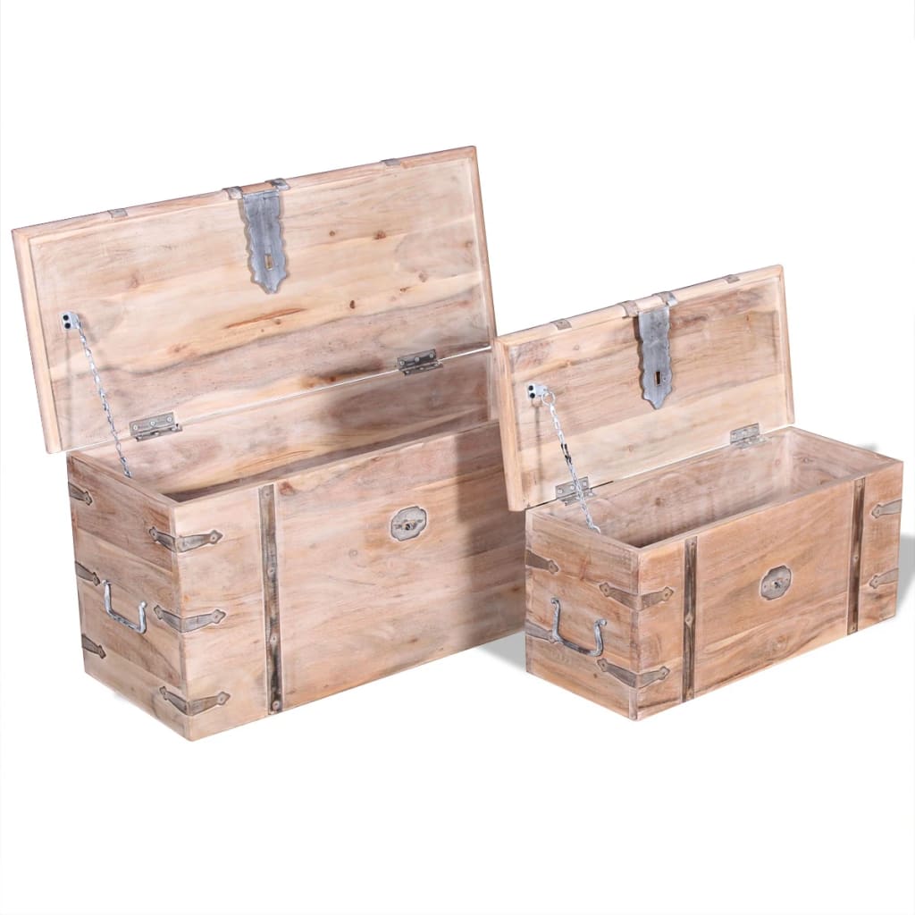 Ensemble de deux coffres de rangement Bois d'Acacia - XIOS