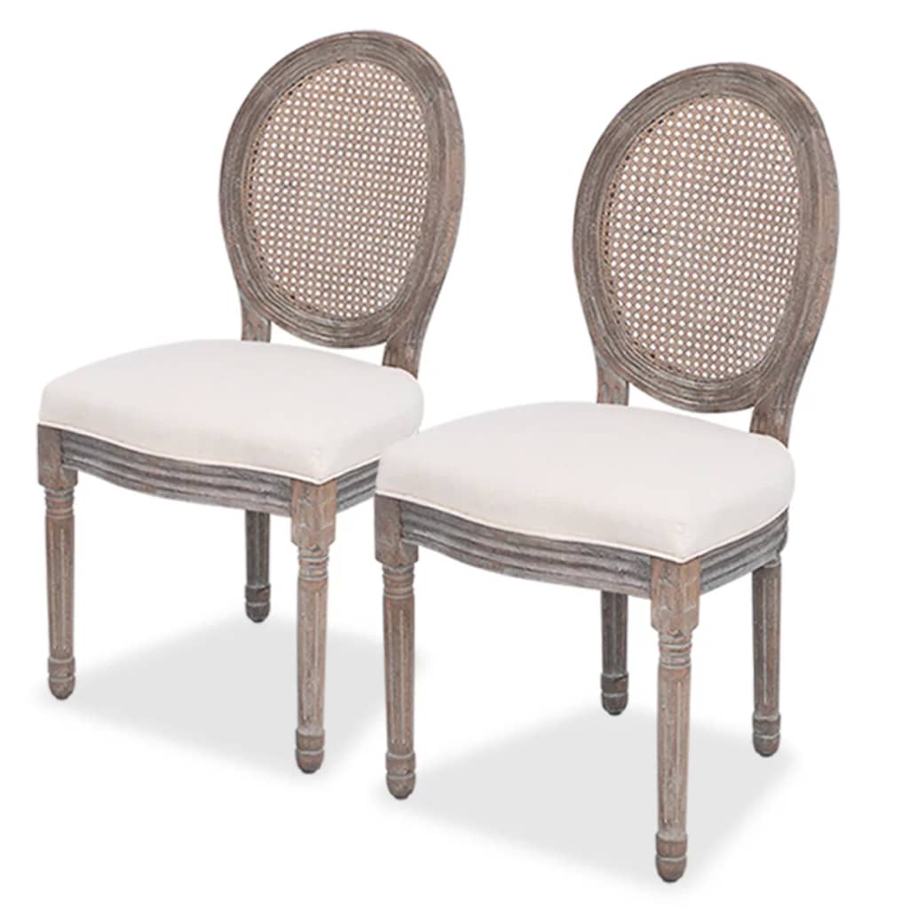 Chaises à manger lot de 2 crème tissu - XIOS