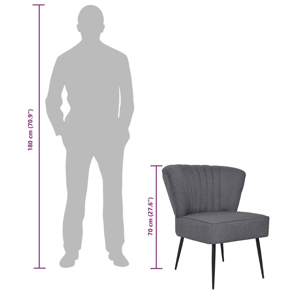 Chaise de cocktail gris foncé tissu - XIOS