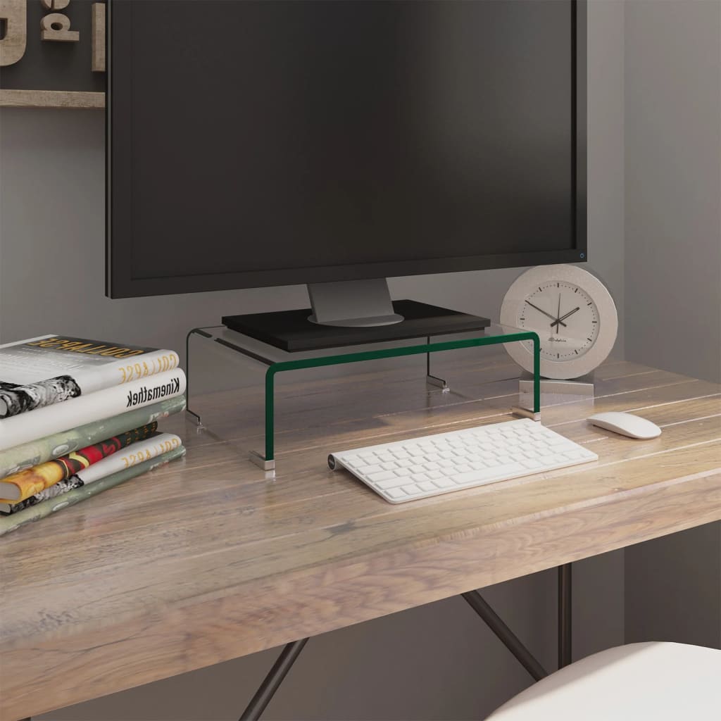 Meuble TV/pour moniteur 40x25x11 cm verre transparent - XIOS