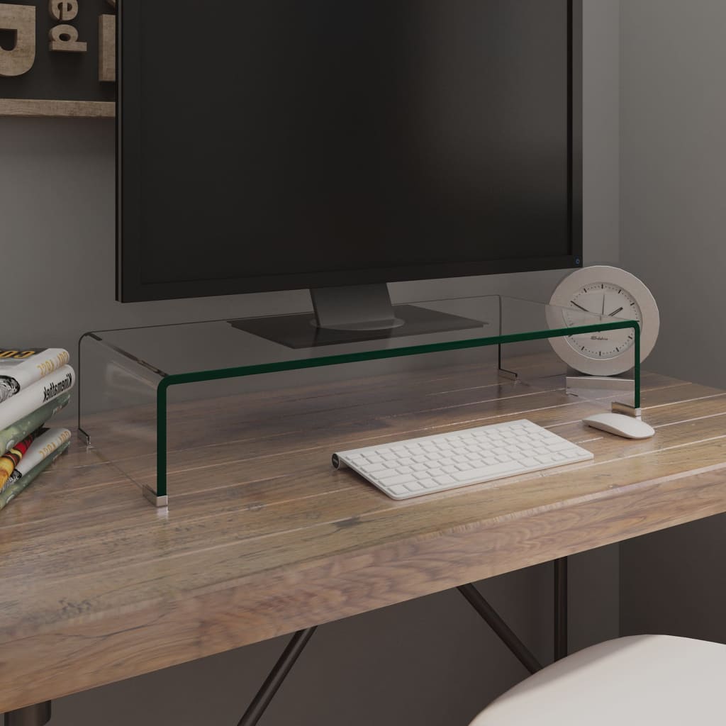 Meuble TV/pour moniteur 70x30x13 cm verre transparent - XIOS